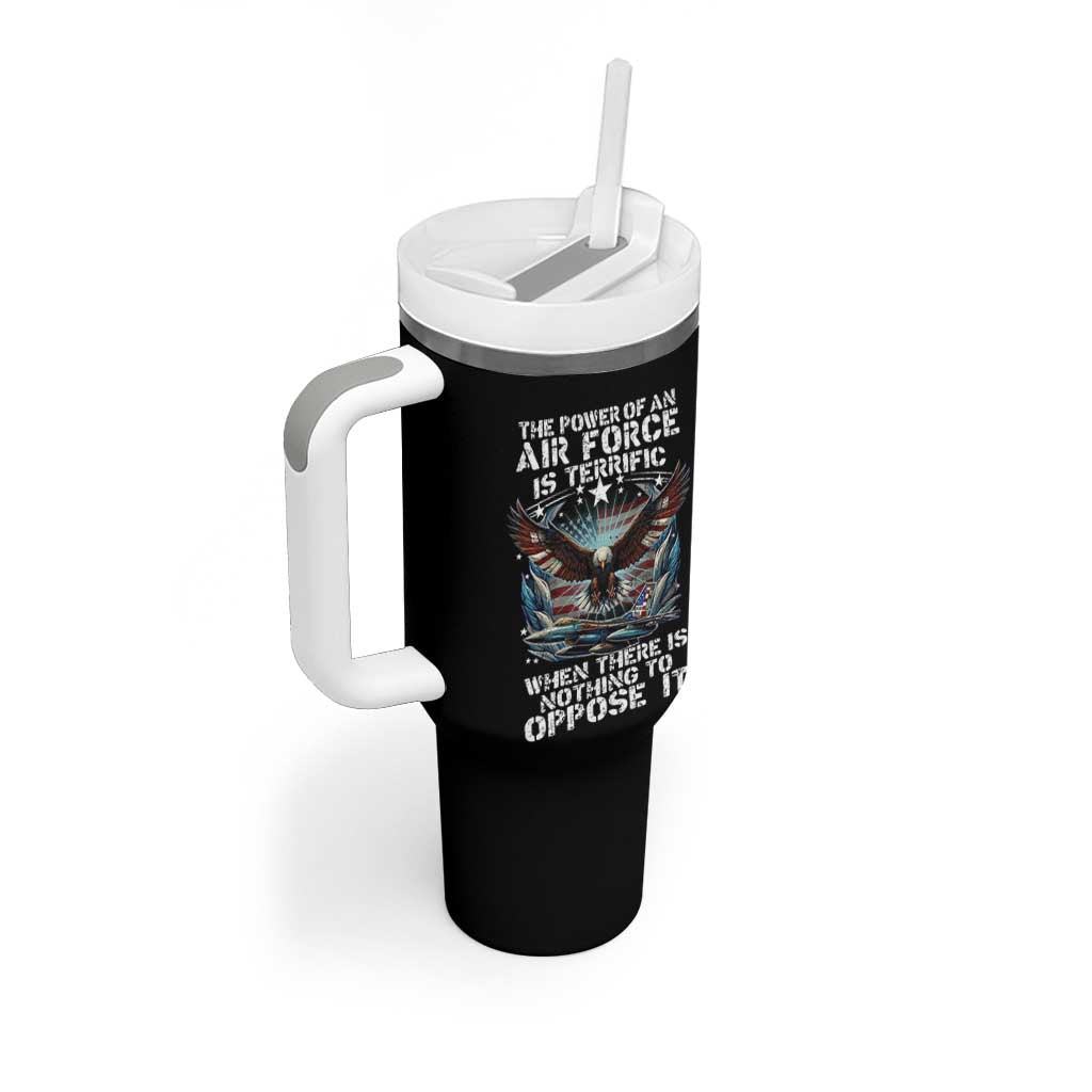 The Power Of An Air Force Is Terrific When There Is Nothing To Oppose It Tumbler With Handle Veteran Winston Churchill Quote