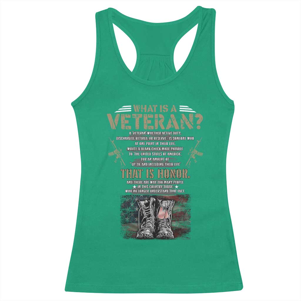 What Is A Veteran That Is Honor American Flag Racerback Tank Top Veteran's Day