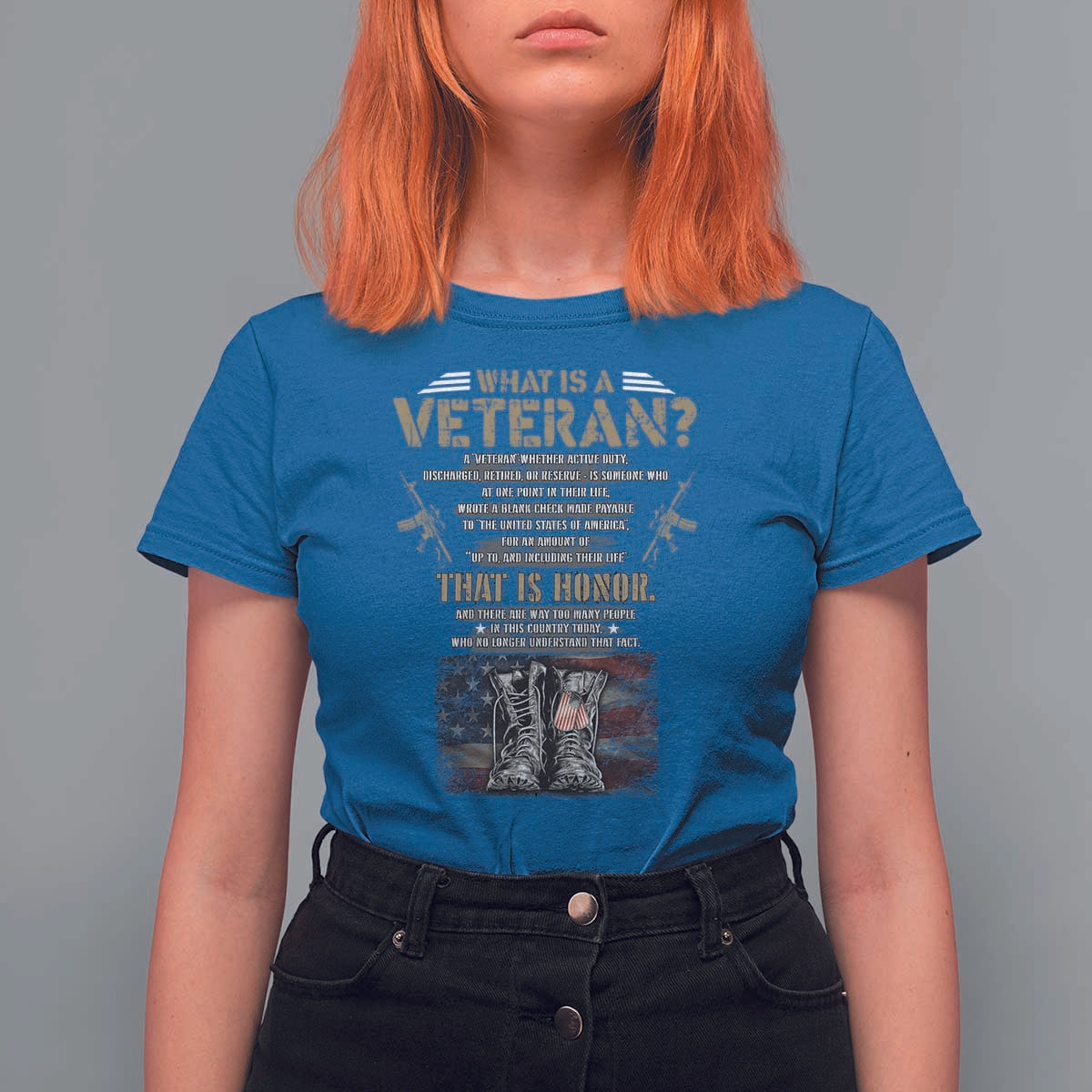 What Is A Veteran That Is Honor American Flag T Shirt For Women Veteran's Day