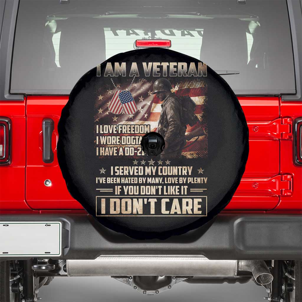 I Am A Veteran I Served My Country If You Don't Like It I Don't Care Spare Tire Cover
