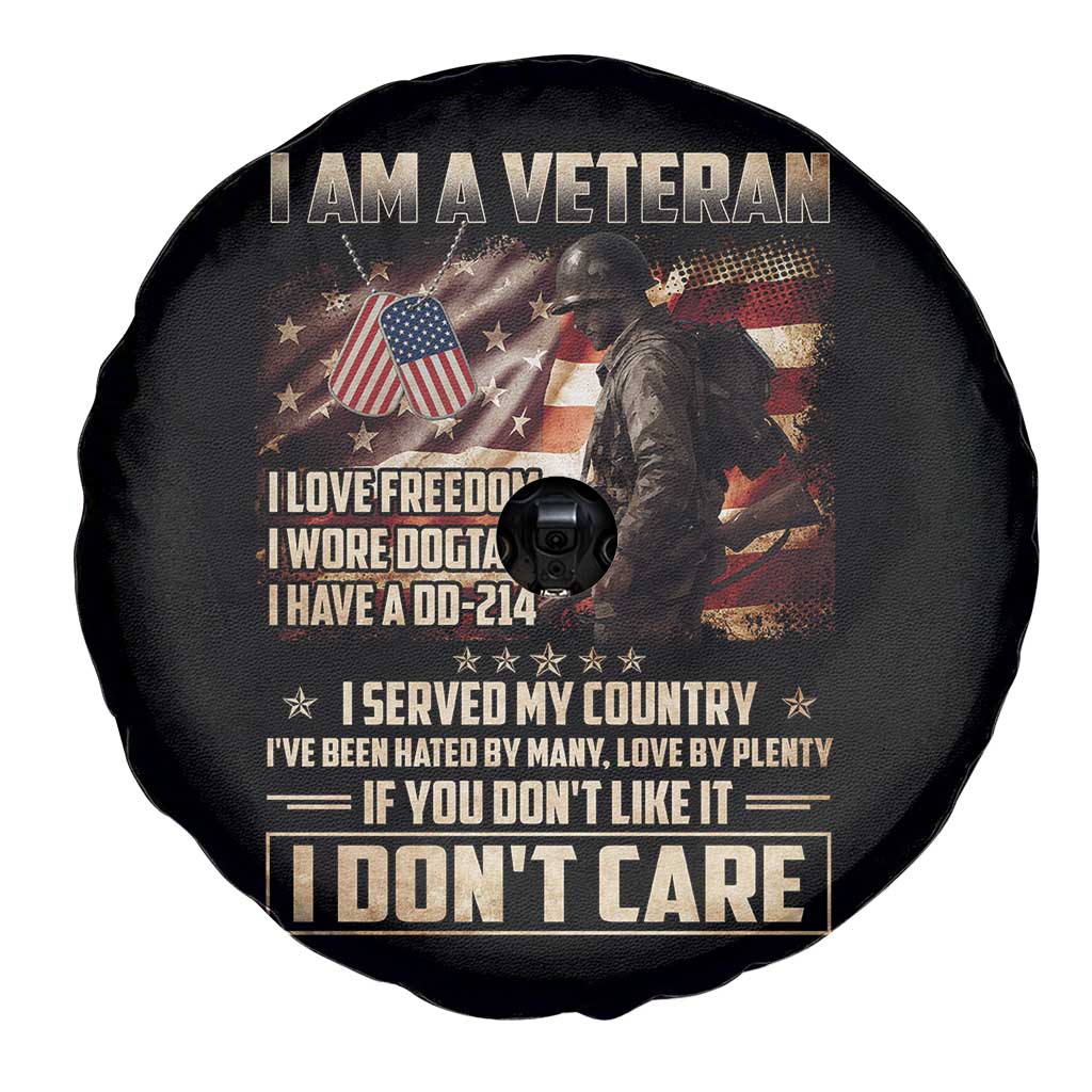 I Am A Veteran I Served My Country If You Don't Like It I Don't Care Spare Tire Cover