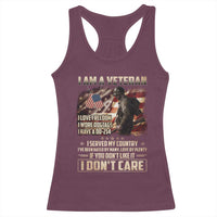 I Am A Veteran I Served My Country If You Don't Like It I Don't Care Racerback Tank Top