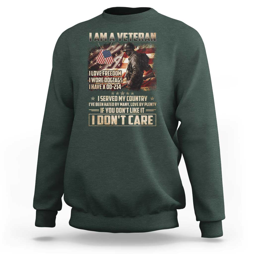 I Am A Veteran I Served My Country If You Don't Like It I Don't Care Sweatshirt