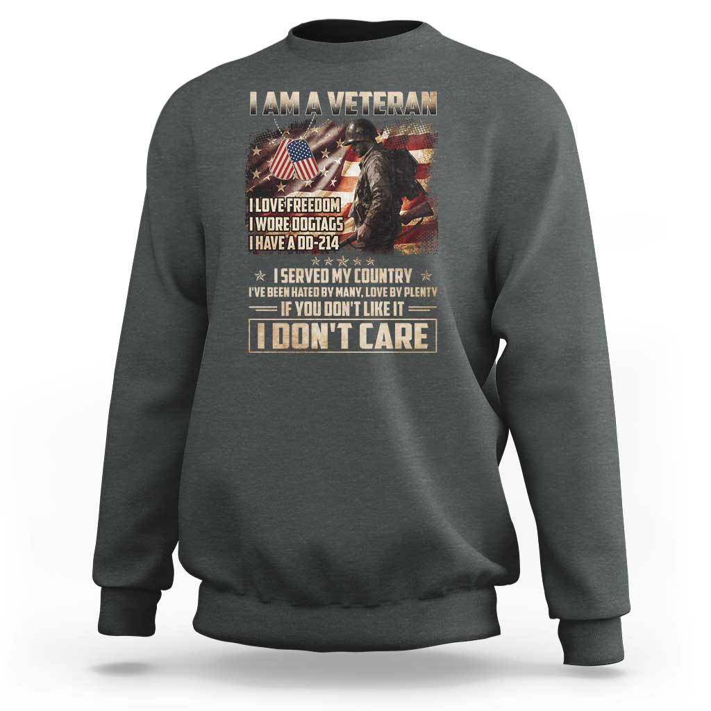 I Am A Veteran I Served My Country If You Don't Like It I Don't Care Sweatshirt