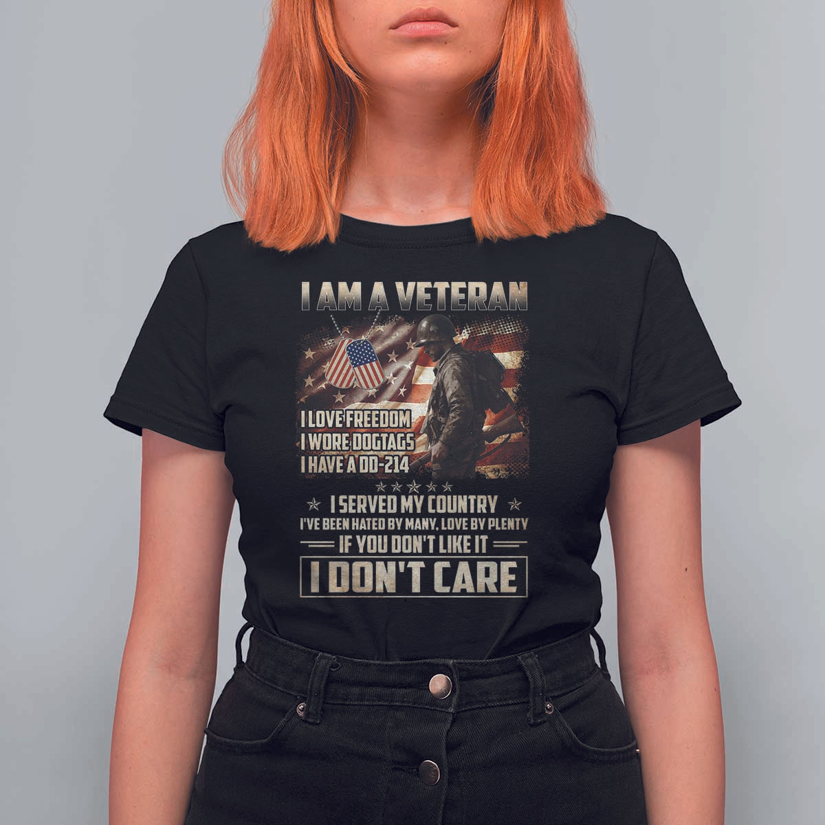 I Am A Veteran I Served My Country If You Don't Like It I Don't Care T Shirt For Women