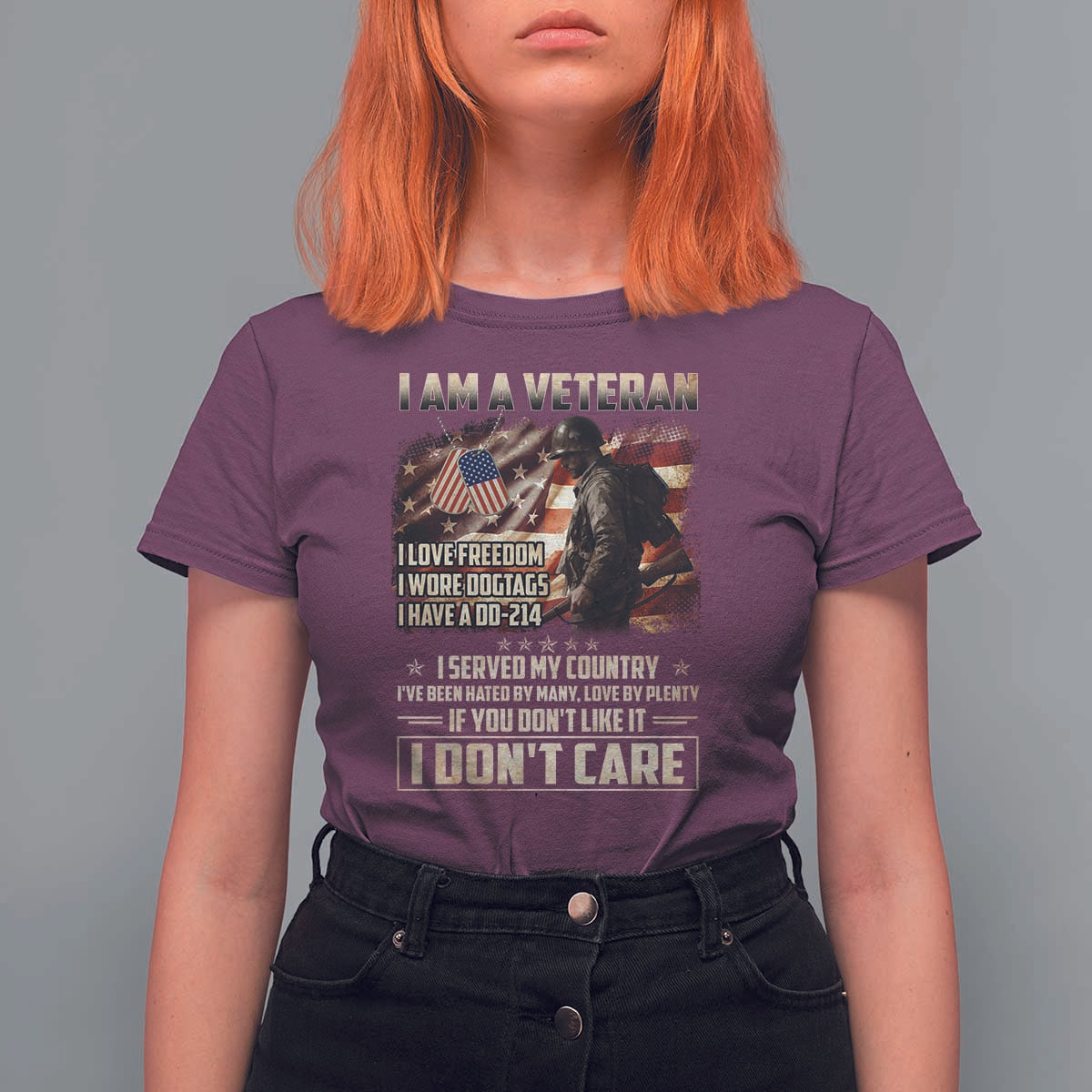 I Am A Veteran I Served My Country If You Don't Like It I Don't Care T Shirt For Women