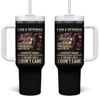 I Am A Veteran I Served My Country If You Don't Like It I Don't Care Tumbler With Handle
