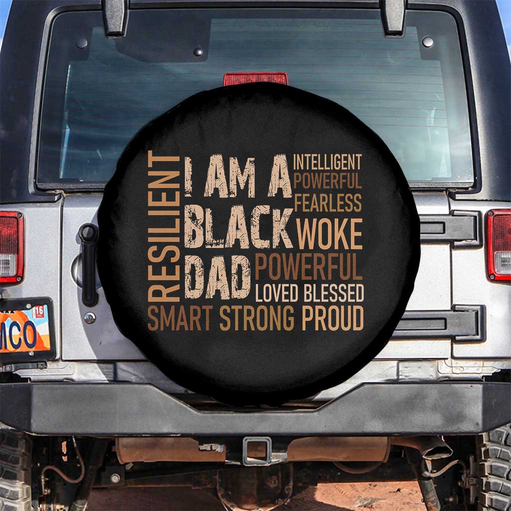 Funny I Am A Black Dad Spare Tire Cover Black History Month Father's Day