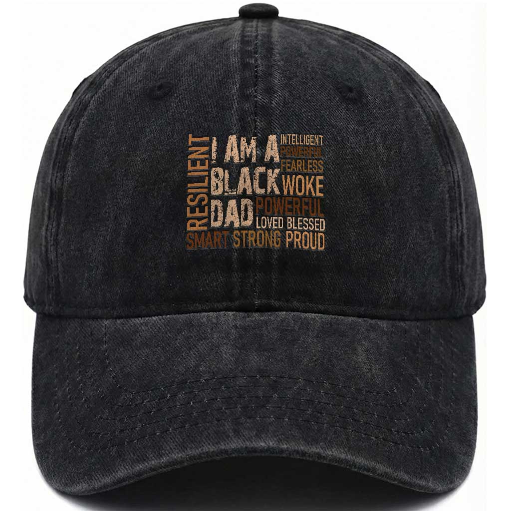 Funny I Am A Black Dad Washed Cotton Baseball Cap Black History Month Fathers Day