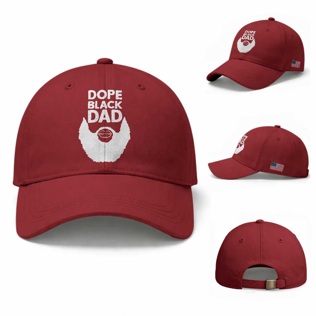 Funny Dope Black Dad Baseball Cap Father's Day Juneteenth History Month