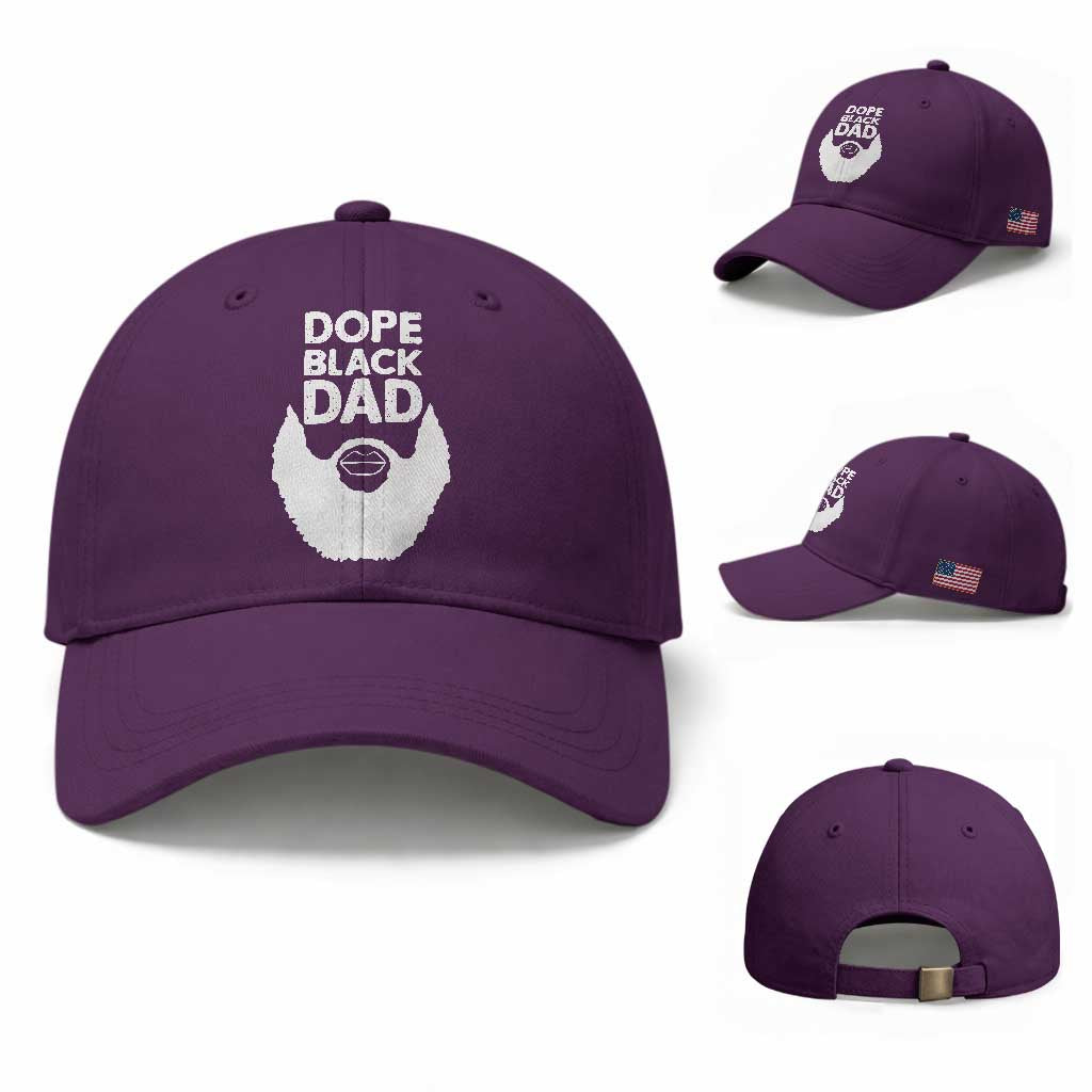 Funny Dope Black Dad Baseball Cap Father's Day Juneteenth History Month