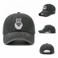Funny Dope Black Dad Washed Cotton Baseball Cap Father's Day Juneteenth History Month