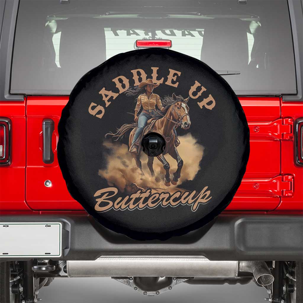 Funny African American Cowgirl Spare Tire Cover Saddle Up Buttercup Southern Western