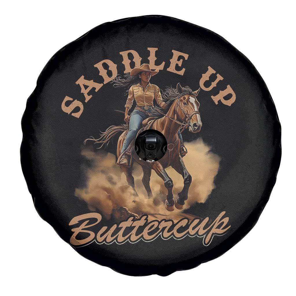 Funny African American Cowgirl Spare Tire Cover Saddle Up Buttercup Southern Western