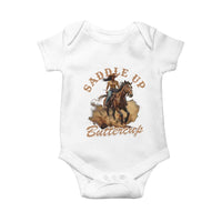 Funny African American Cowgirl Baby Onesie Saddle Up Buttercup Southern Western