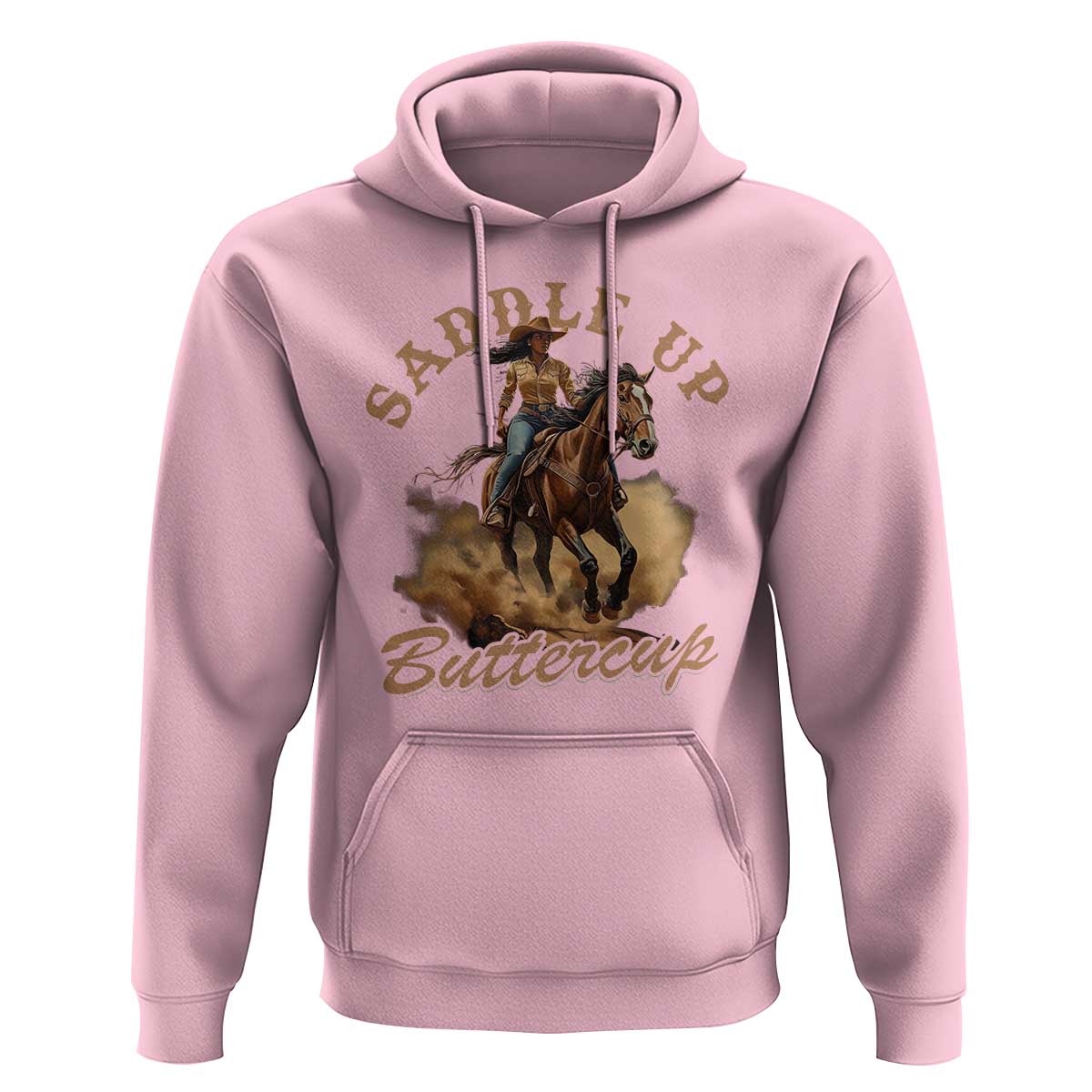 Funny African American Cowgirl Hoodie Saddle Up Buttercup Southern Western