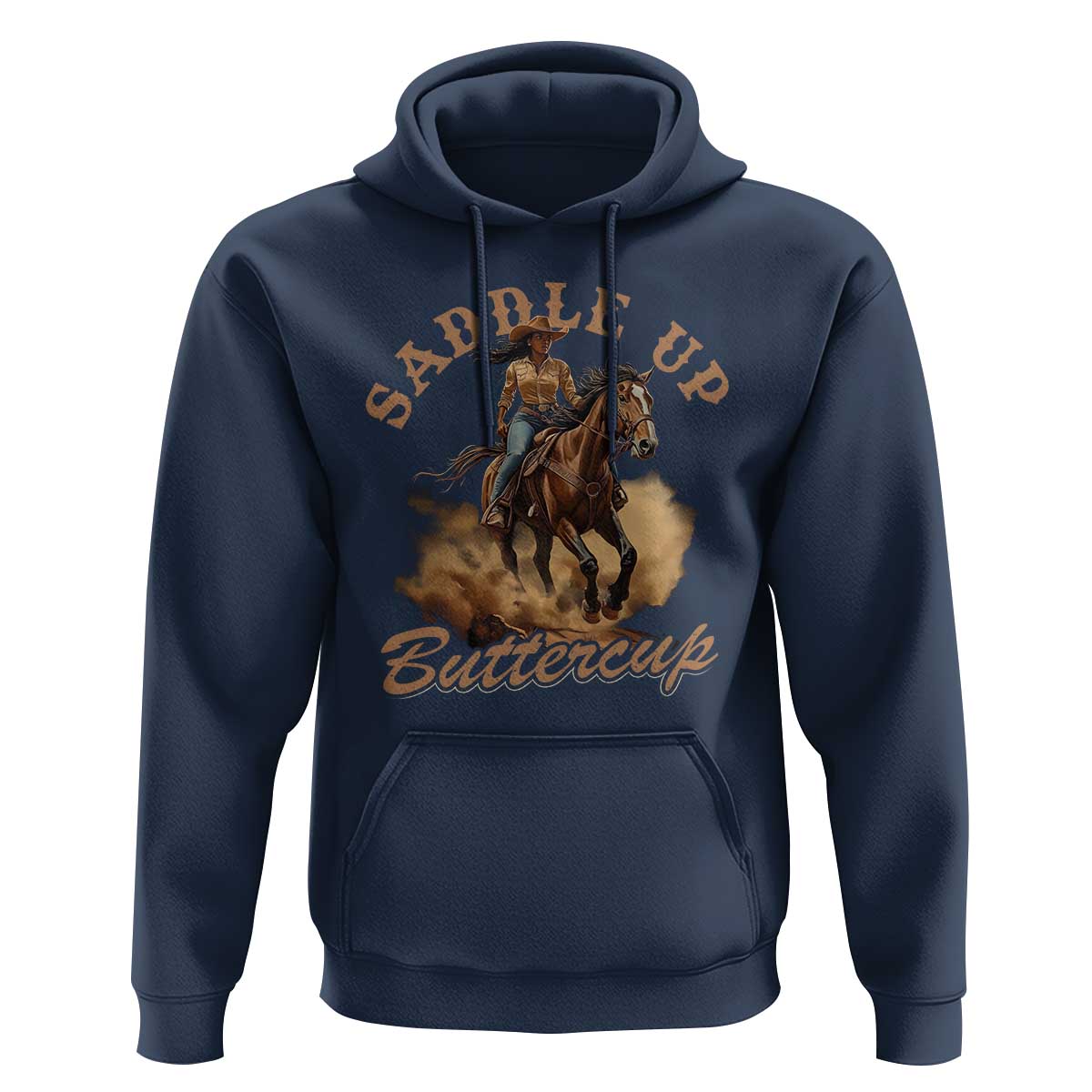 Funny African American Cowgirl Hoodie Saddle Up Buttercup Southern Western