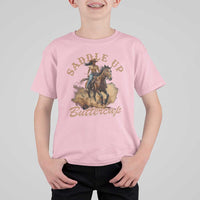 Funny African American Cowgirl T Shirt For Kid Saddle Up Buttercup Southern Western