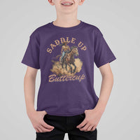 Funny African American Cowgirl T Shirt For Kid Saddle Up Buttercup Southern Western