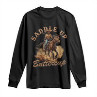 Funny African American Cowgirl Long Sleeve Shirt Saddle Up Buttercup Southern Western