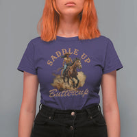 Funny African American Cowgirl T Shirt For Women Saddle Up Buttercup Southern Western