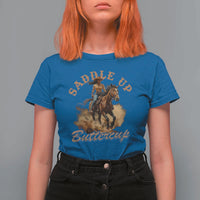 Funny African American Cowgirl T Shirt For Women Saddle Up Buttercup Southern Western