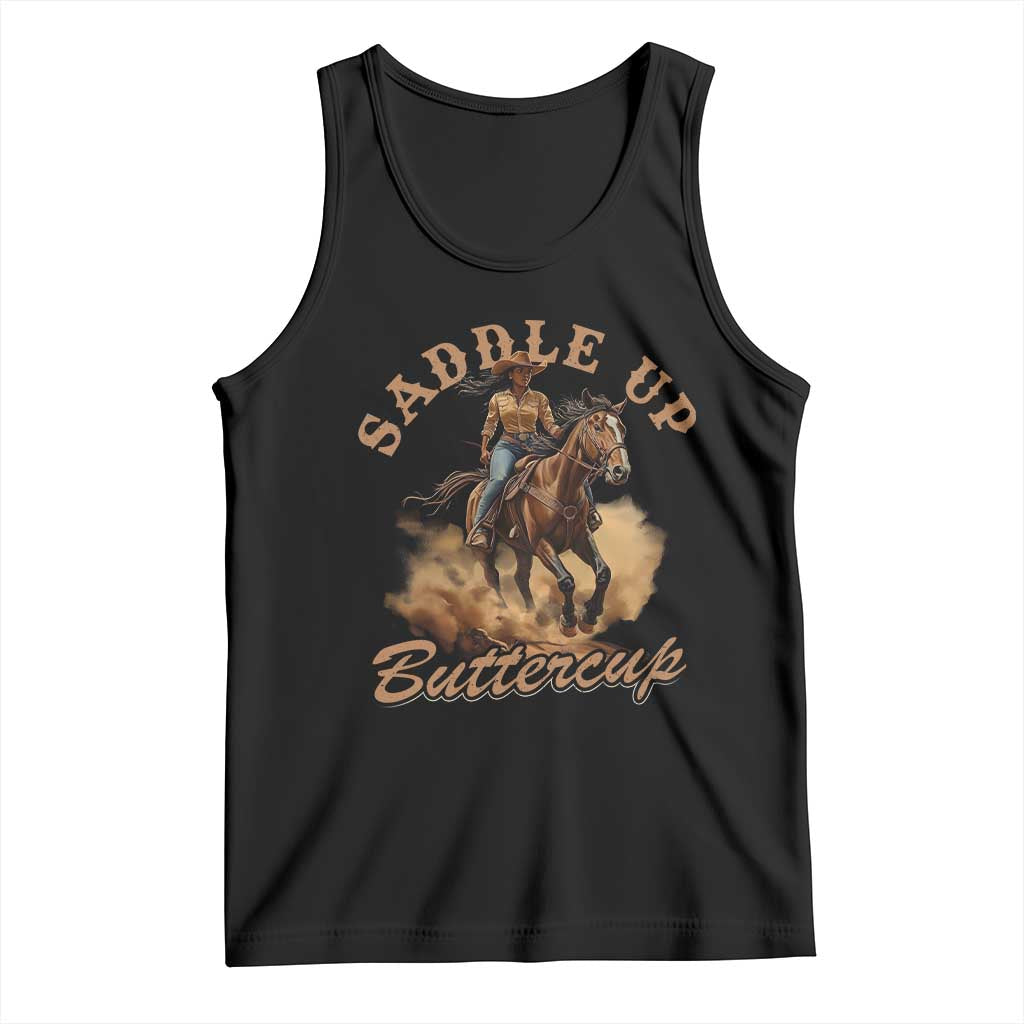Funny African American Cowgirl Tank Top Saddle Up Buttercup Southern Western