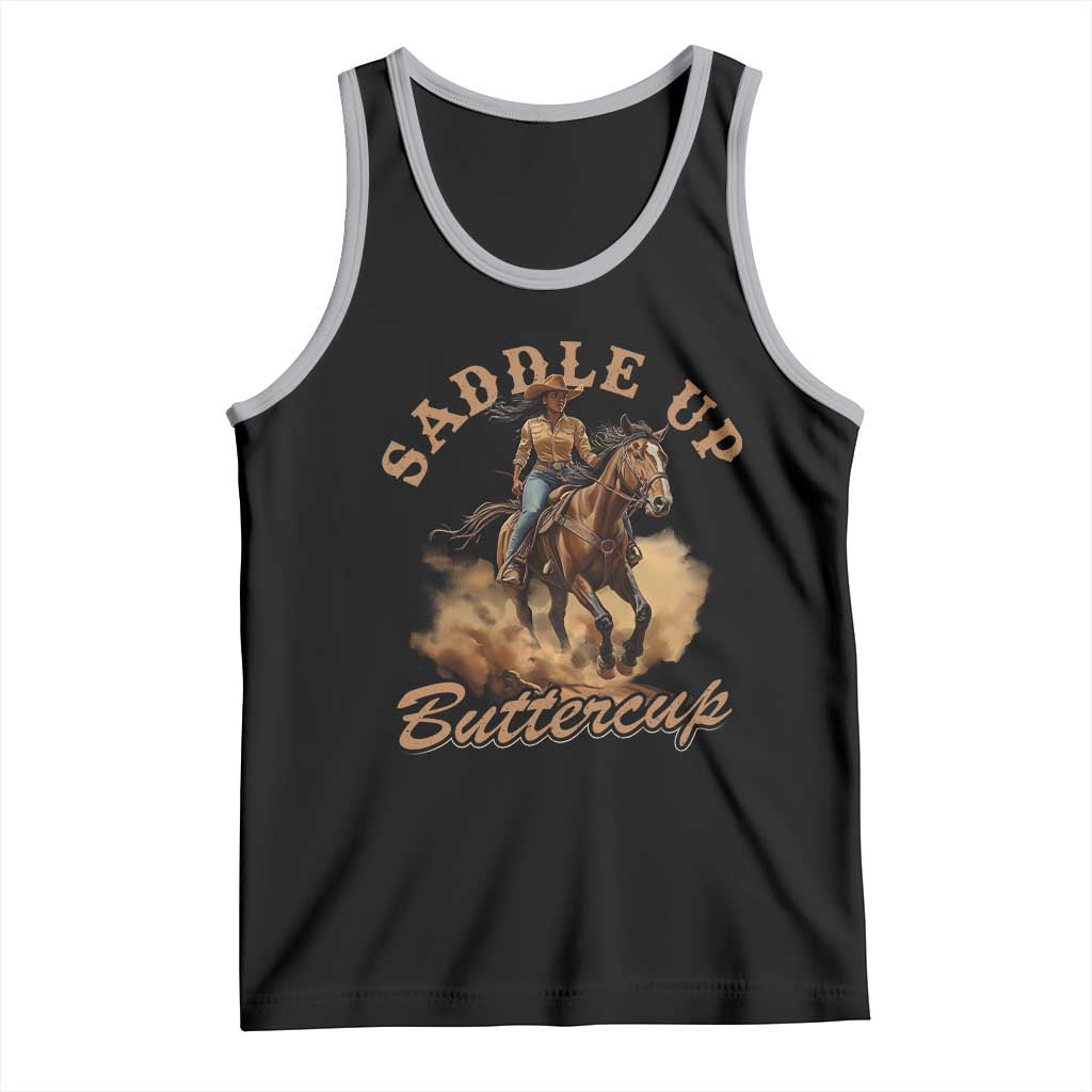 Funny African American Cowgirl Tank Top Saddle Up Buttercup Southern Western