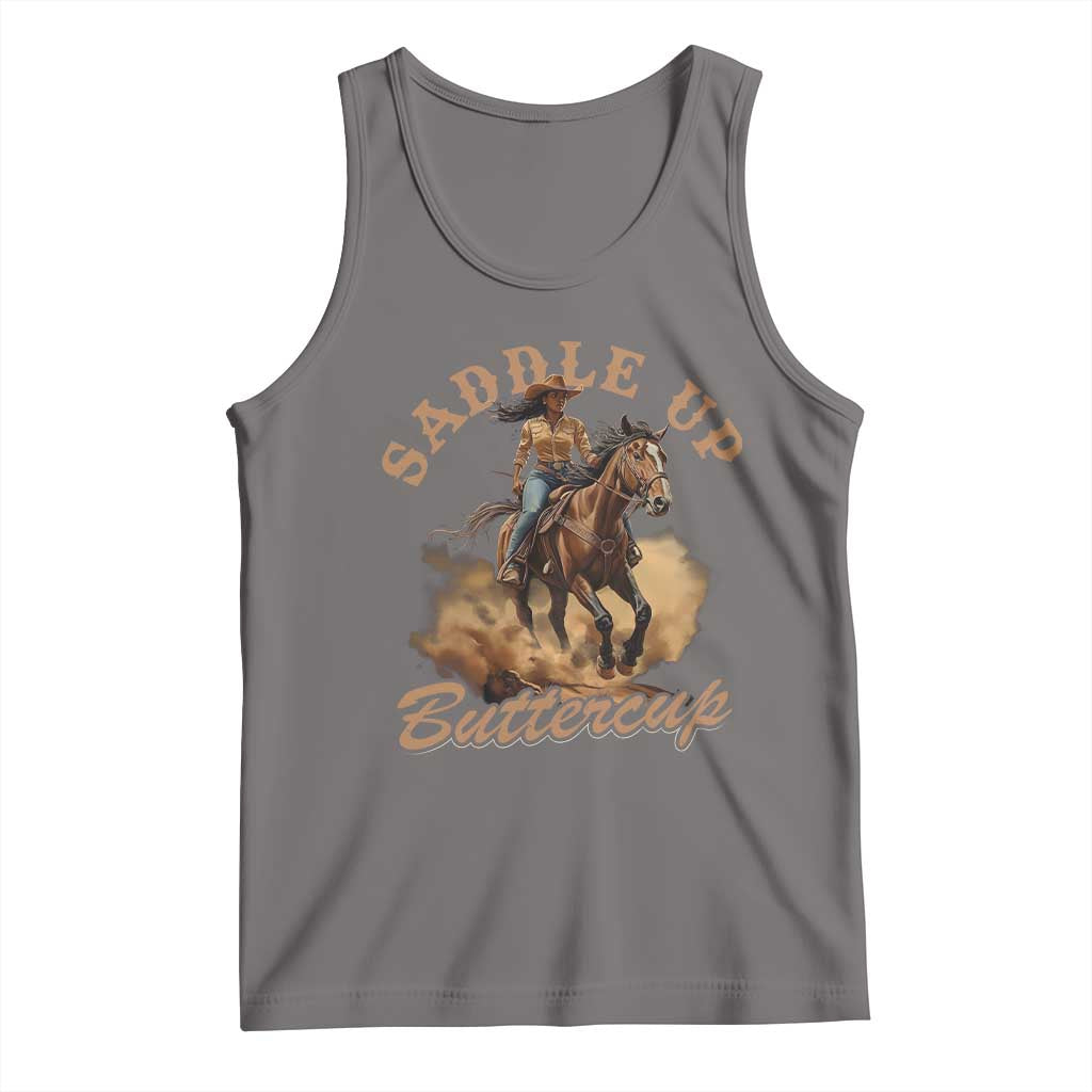 Funny African American Cowgirl Tank Top Saddle Up Buttercup Southern Western