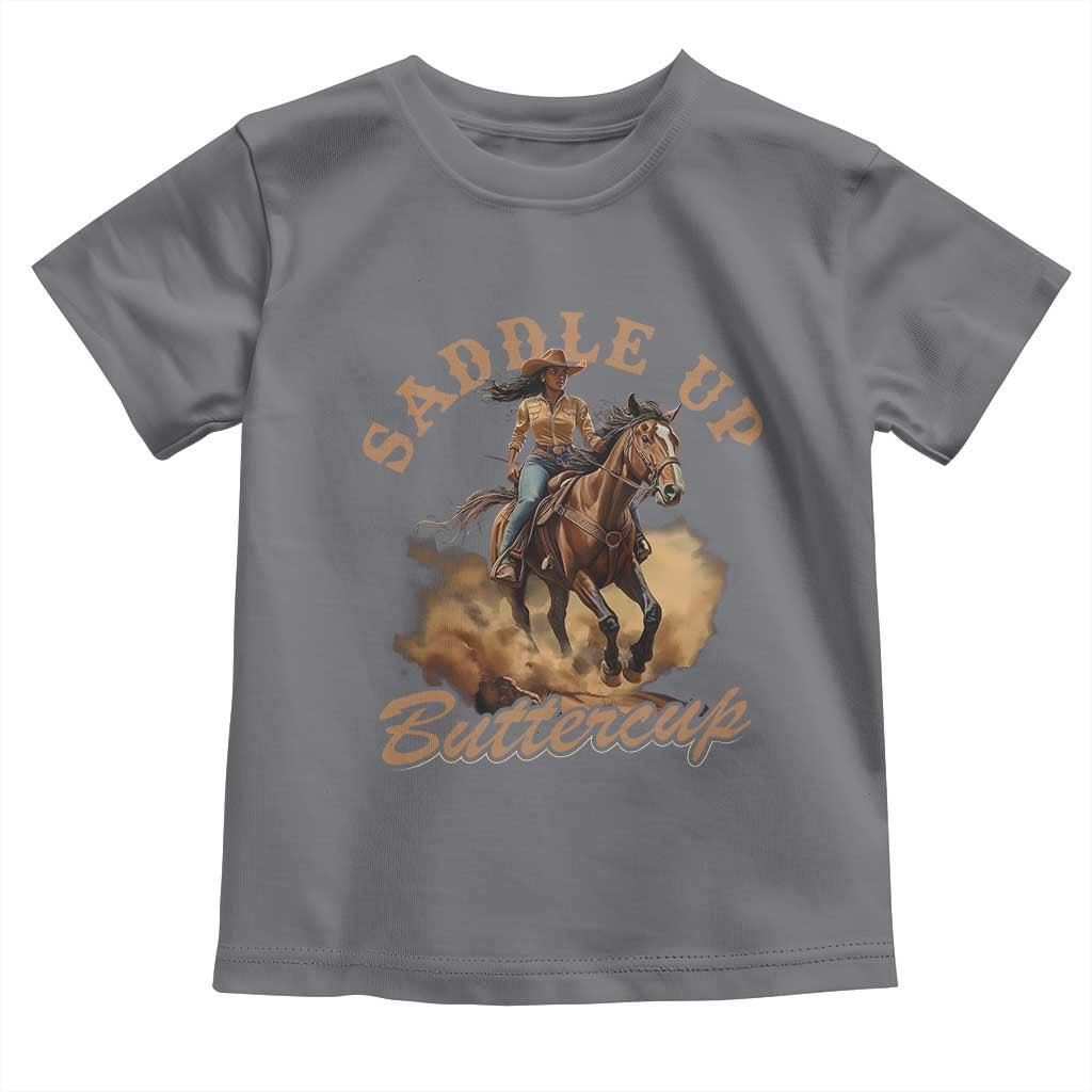 Funny African American Cowgirl Toddler T Shirt Saddle Up Buttercup Southern Western