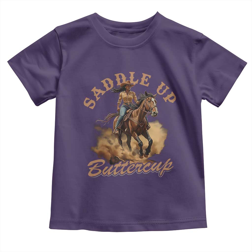Funny African American Cowgirl Toddler T Shirt Saddle Up Buttercup Southern Western