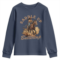 Funny African American Cowgirl Youth Sweatshirt Saddle Up Buttercup Southern Western