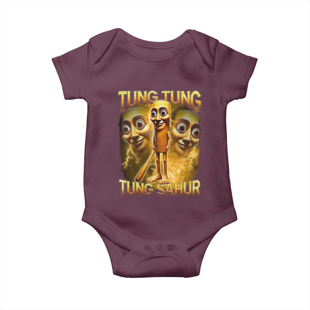 Funny Italian Brainrot Tung Tung Tung Sahur Baby Onesie Gen Z Meme