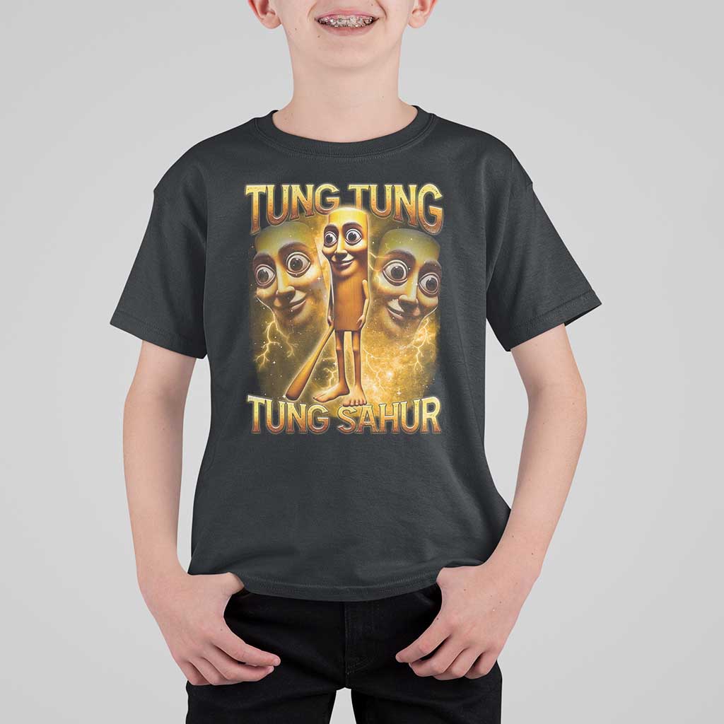 Funny Italian Brainrot Tung Tung Tung Sahur T Shirt For Kid Gen Z Meme