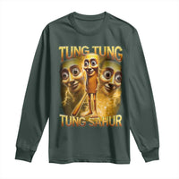 Funny Italian Brainrot Tung Tung Tung Sahur Long Sleeve Shirt Gen Z Meme