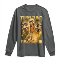 Funny Italian Brainrot Tung Tung Tung Sahur Long Sleeve Shirt Gen Z Meme
