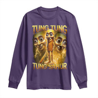 Funny Italian Brainrot Tung Tung Tung Sahur Long Sleeve Shirt Gen Z Meme