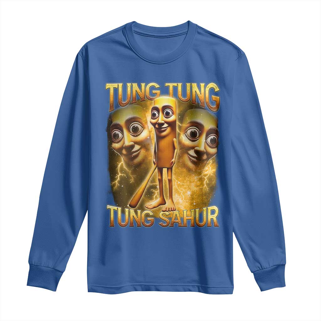 Funny Italian Brainrot Tung Tung Tung Sahur Long Sleeve Shirt Gen Z Meme