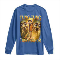 Funny Italian Brainrot Tung Tung Tung Sahur Long Sleeve Shirt Gen Z Meme