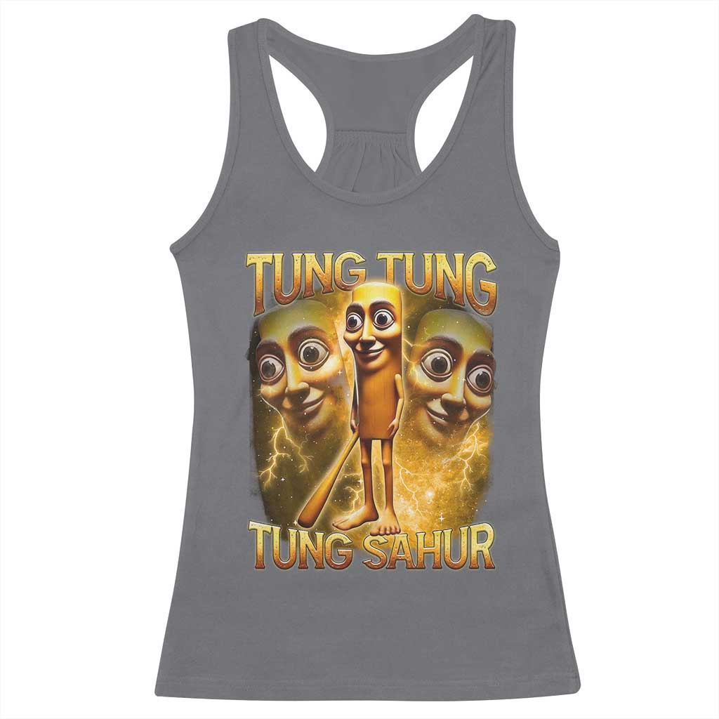 Funny Italian Brainrot Tung Tung Tung Sahur Racerback Tank Top Gen Z Meme