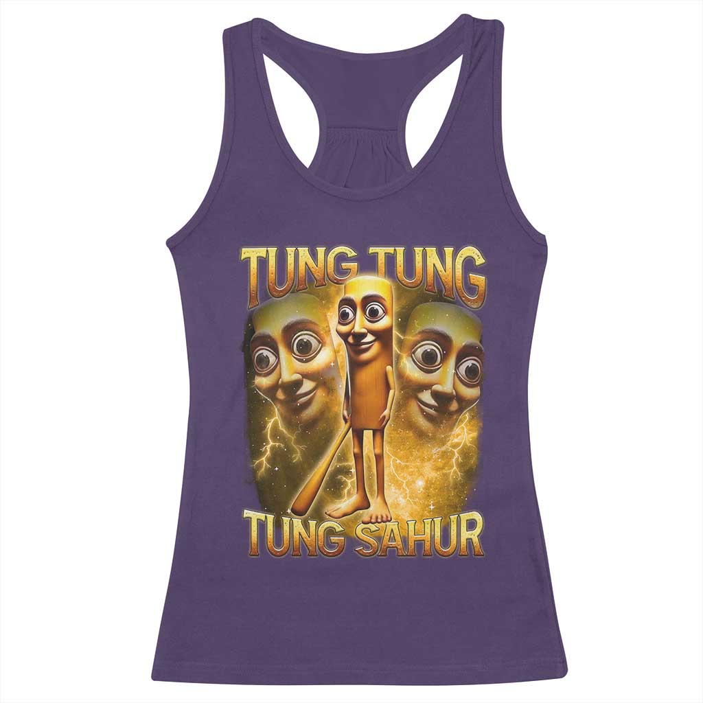 Funny Italian Brainrot Tung Tung Tung Sahur Racerback Tank Top Gen Z Meme