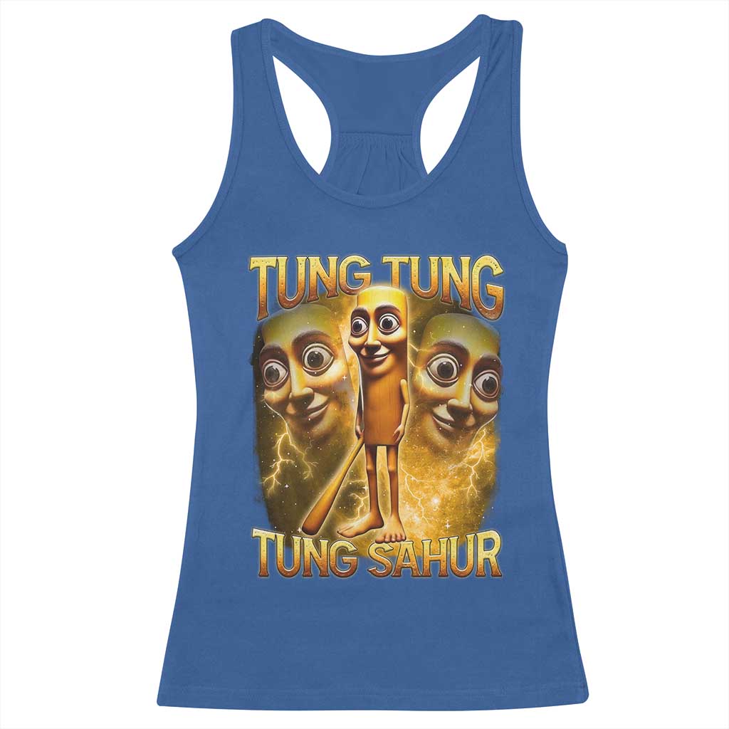 Funny Italian Brainrot Tung Tung Tung Sahur Racerback Tank Top Gen Z Meme