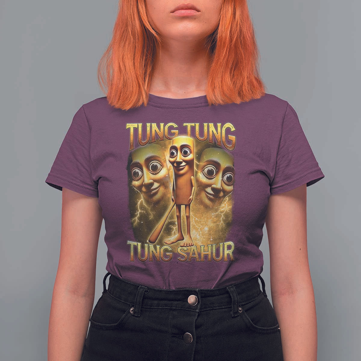 Funny Italian Brainrot Tung Tung Tung Sahur T Shirt For Women Gen Z Meme