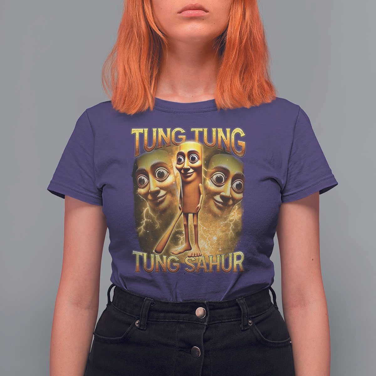 Funny Italian Brainrot Tung Tung Tung Sahur T Shirt For Women Gen Z Meme