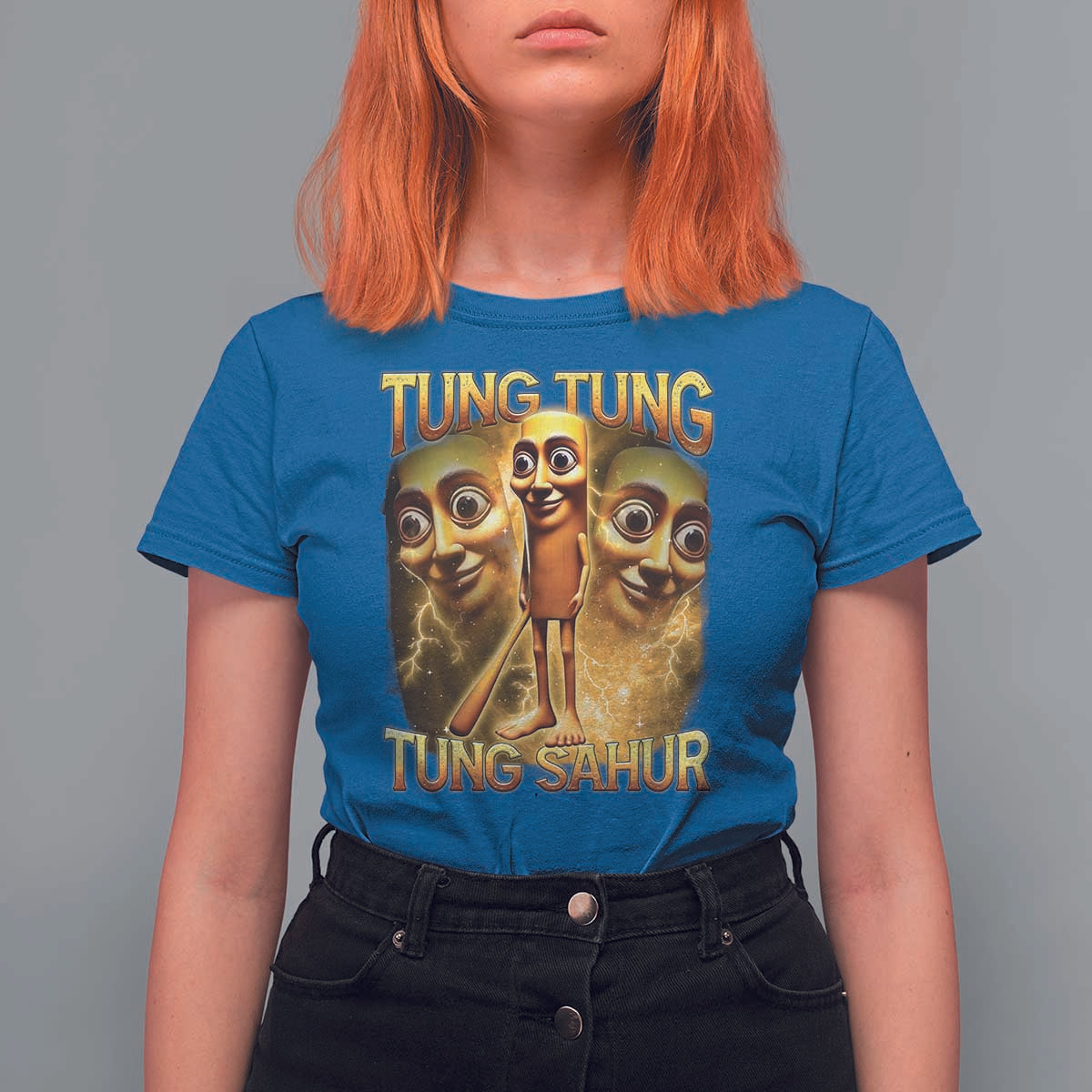 Funny Italian Brainrot Tung Tung Tung Sahur T Shirt For Women Gen Z Meme