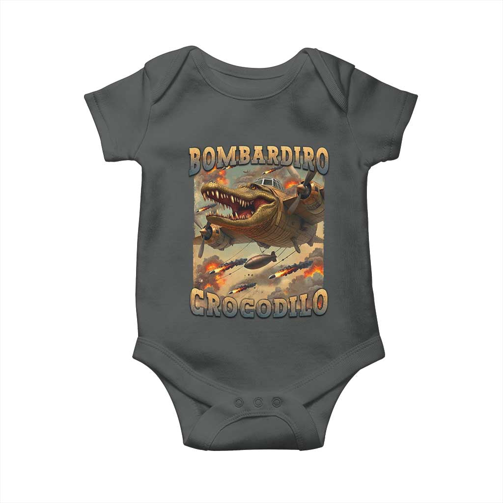 Funny Italian Brainrot Bombardiro Crocodilo Baby Onesie Gen Z Meme