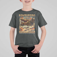 Funny Italian Brainrot Bombardiro Crocodilo T Shirt For Kid Gen Z Meme