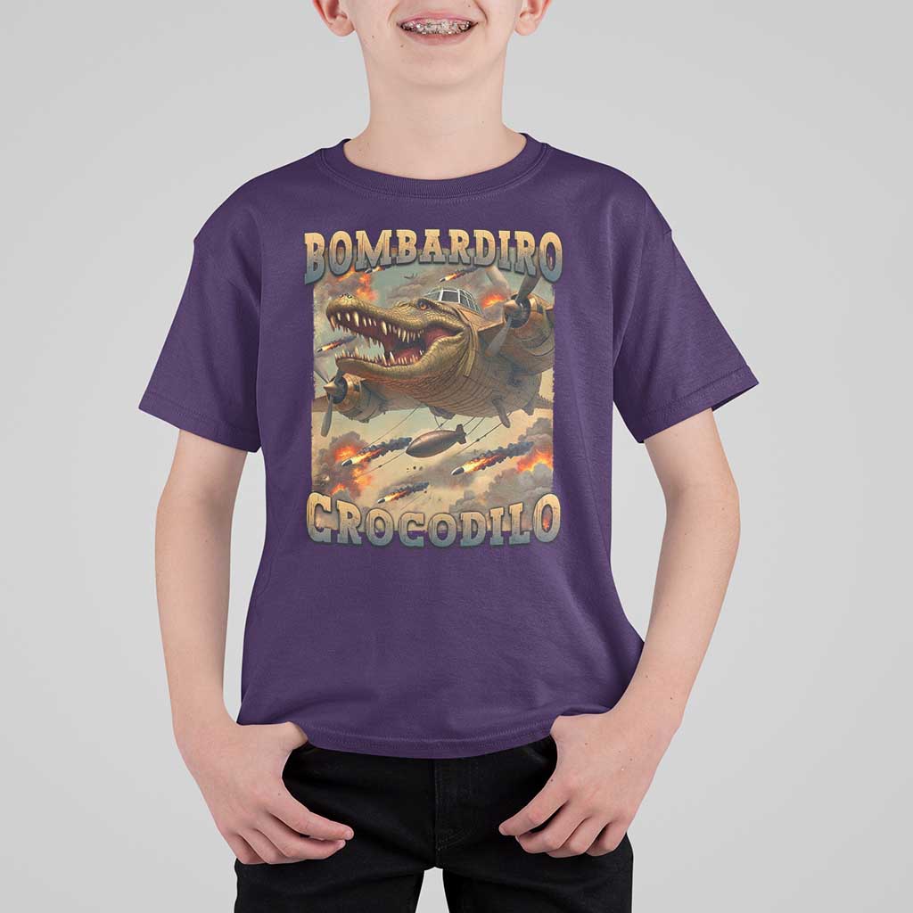 Funny Italian Brainrot Bombardiro Crocodilo T Shirt For Kid Gen Z Meme