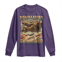 Funny Italian Brainrot Bombardiro Crocodilo Long Sleeve Shirt Gen Z Meme