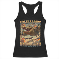 Funny Italian Brainrot Bombardiro Crocodilo Racerback Tank Top Gen Z Meme